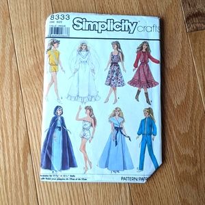 Simplicity 8333 doll clothes sewing pattern